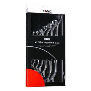 SONIC Gekröpfte Ringschlüssel-Set, 7-tlg. (SAE)