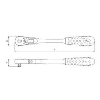 SONIC 1/4`` Ratsche, flexibel, 45 Zähne, 125mm