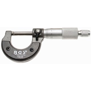 BGS technic Bügelmessschraube in Holzkassette | Genauigkeit 0,01 mm | 0 - 25 mm