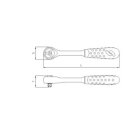 SONIC 3/8`` Ratsche, 72 Zähne, 195mm