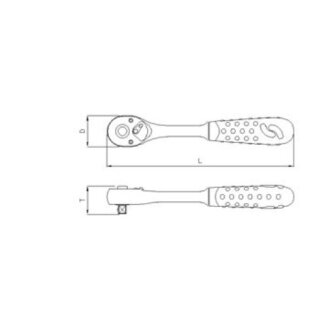 SONIC 1/4`` Ratsche, 45 Zähne, 130mm