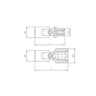 SONIC 1/4`` Gelenk-Torxnuss, 12-kant, E4