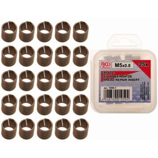 BGS technic Ersatz-Gewindeeinsätze | M5 x 0,8 mm | 25-tlg.