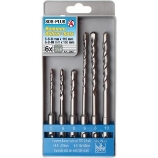 Kraftmann Hammer-Bohrer-Satz | SDS-Schaft, Hartmetallspitze | 5 - 10 mm | 6-tlg.