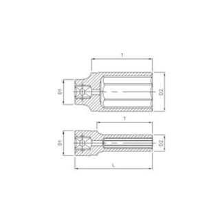 SONIC 1/4`` Nuss, 6-kant lang, 4mm