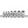 BGS technic Steckschlüssel-Einsatz-Satz E-Profil | Antrieb Innenvierkant 6,3 mm (1/4") / 10 mm (3/8") | SW E6 - E16 | 7 tlg.