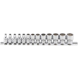 BGS technic Steckschlüssel-Einsatz-Satz Gear Lock | Antrieb Innenvierkant 6,3 mm (1/4") | 13-tlg.